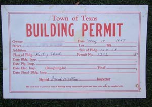 Getting a building permit was a crucial step in building a log cabin.