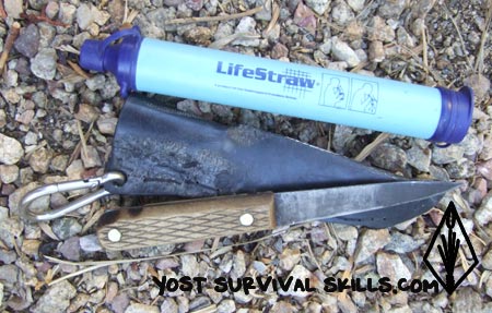 All you need to survive is knife and a water purification straw.
