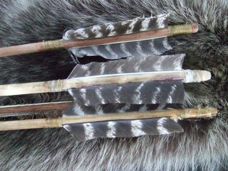 Bow and arrows for survival food like rabbits, deer and raccoons.