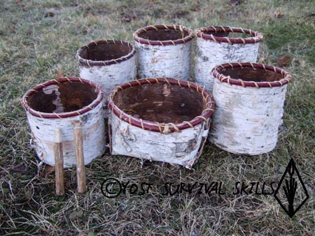 how to make a birch bark basket with just a knife.